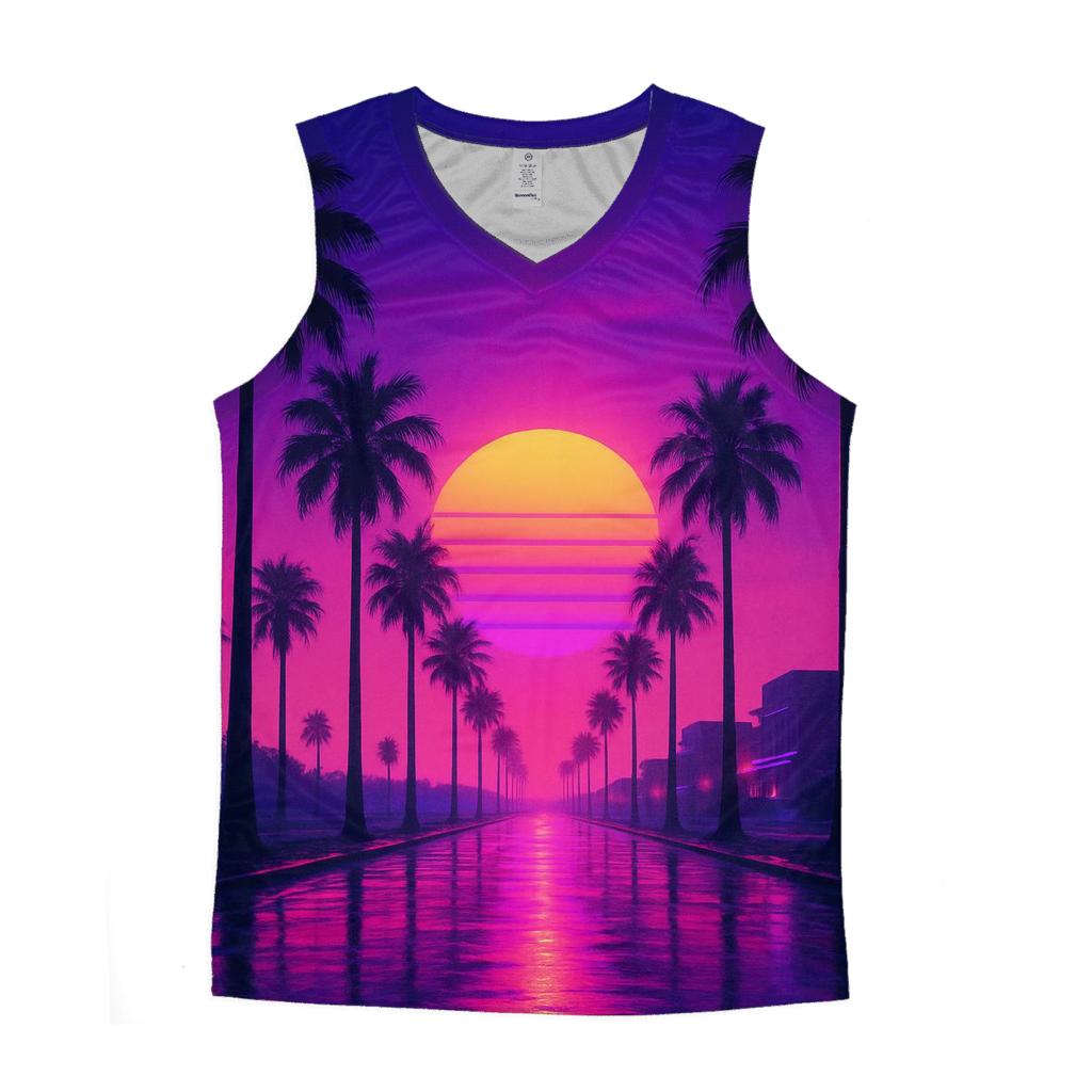 Vaporwave Palms Escape custom tank tops