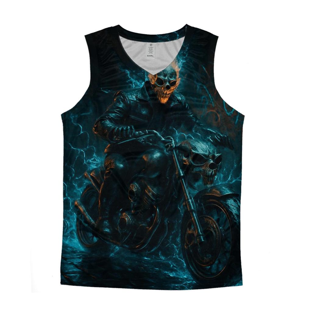 Grim Rider Of The Neon Catacombs sports performance tank tops