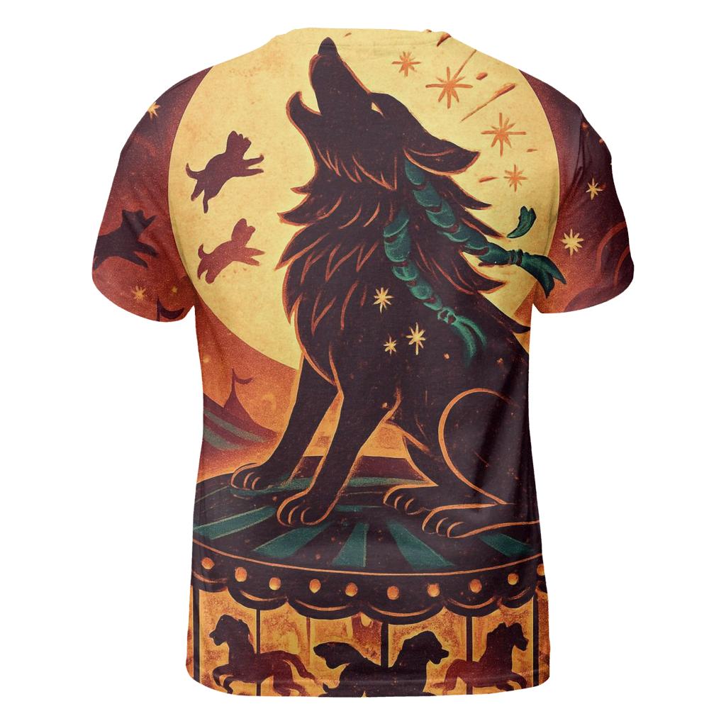 Carnival Moon Howler artistic all-over print tops