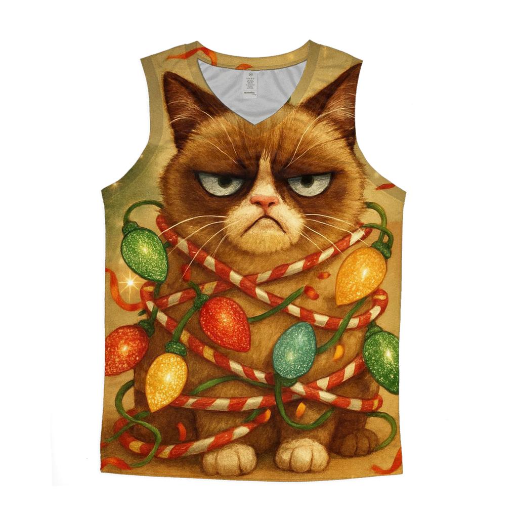 Grumpy Cat In Lights trendy fitted tank tops