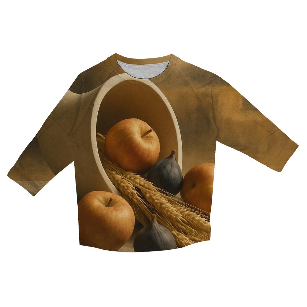 Sunlit Cornucopia On Stone Table trendy 3/4 sleeve tops
