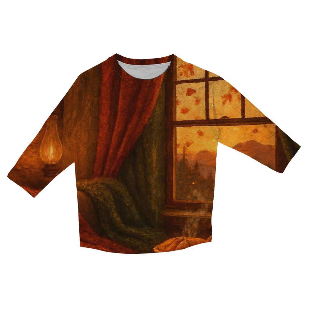 Cozy Cabin Harvest Nook trendy 3/4 sleeve tops