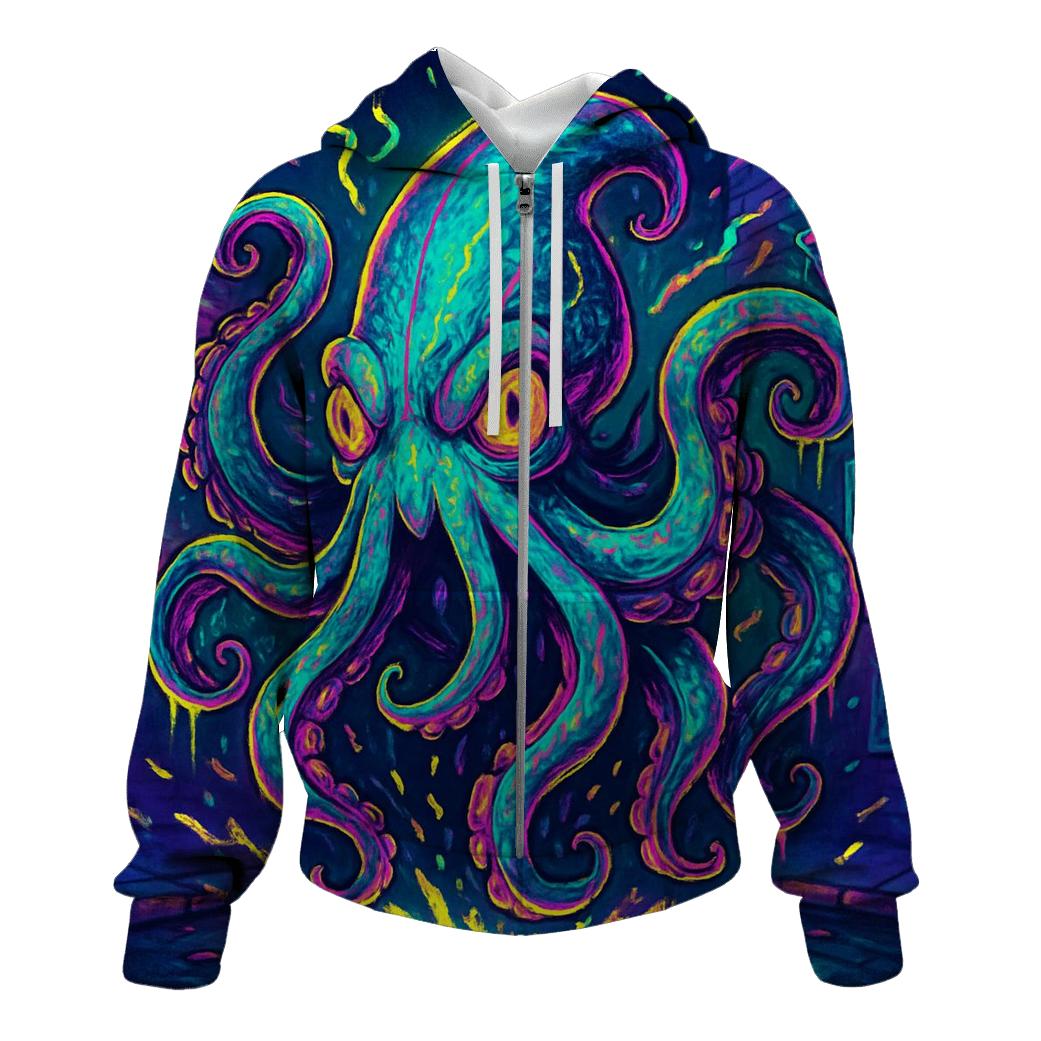 Neon Pocket Kraken custom hoodies