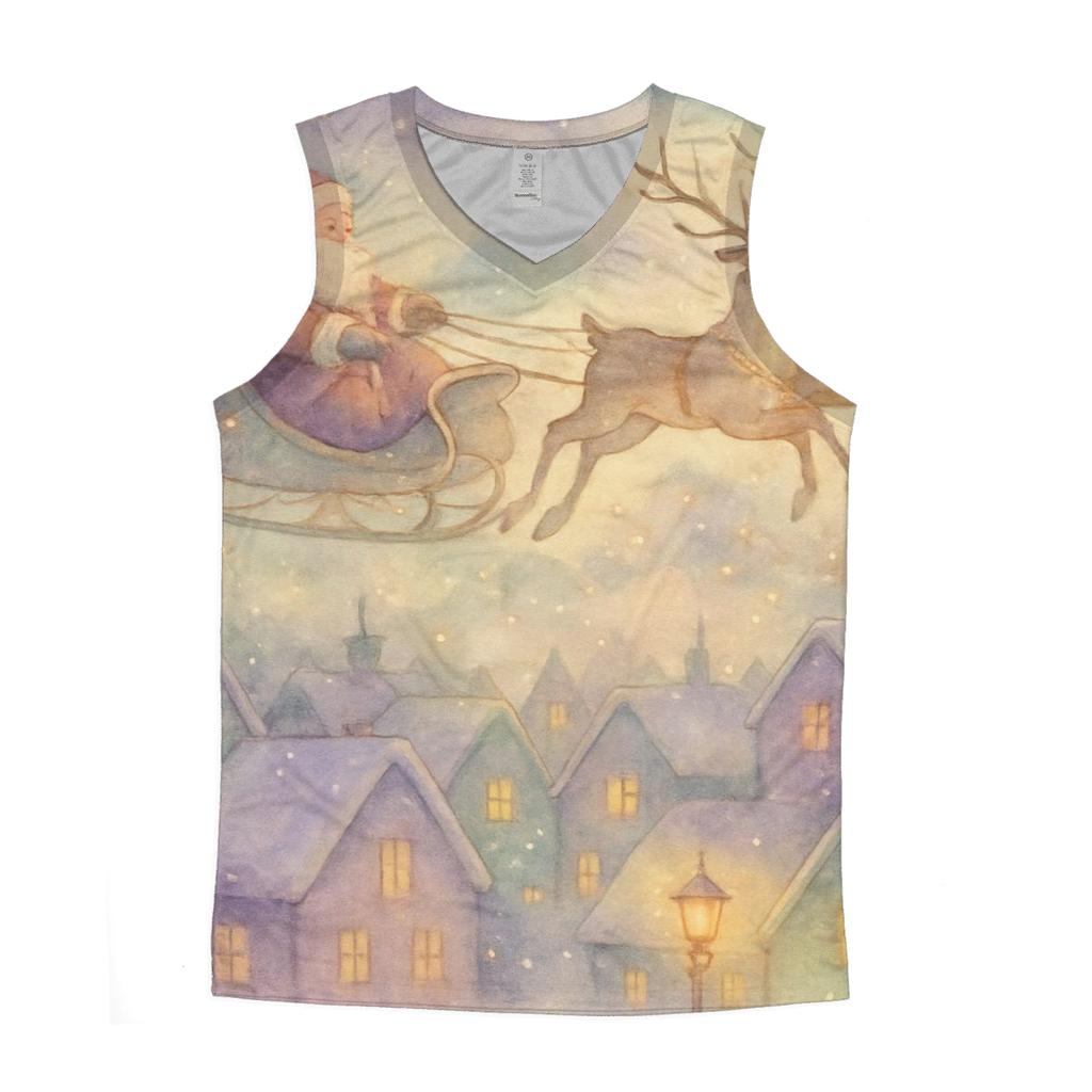 Dreamy Watercolor Sleigh Moment custom tank tops