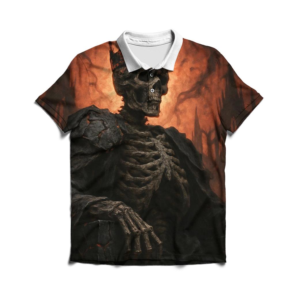 Ashen Throne Of The Skeleton King casual sports polo shirts