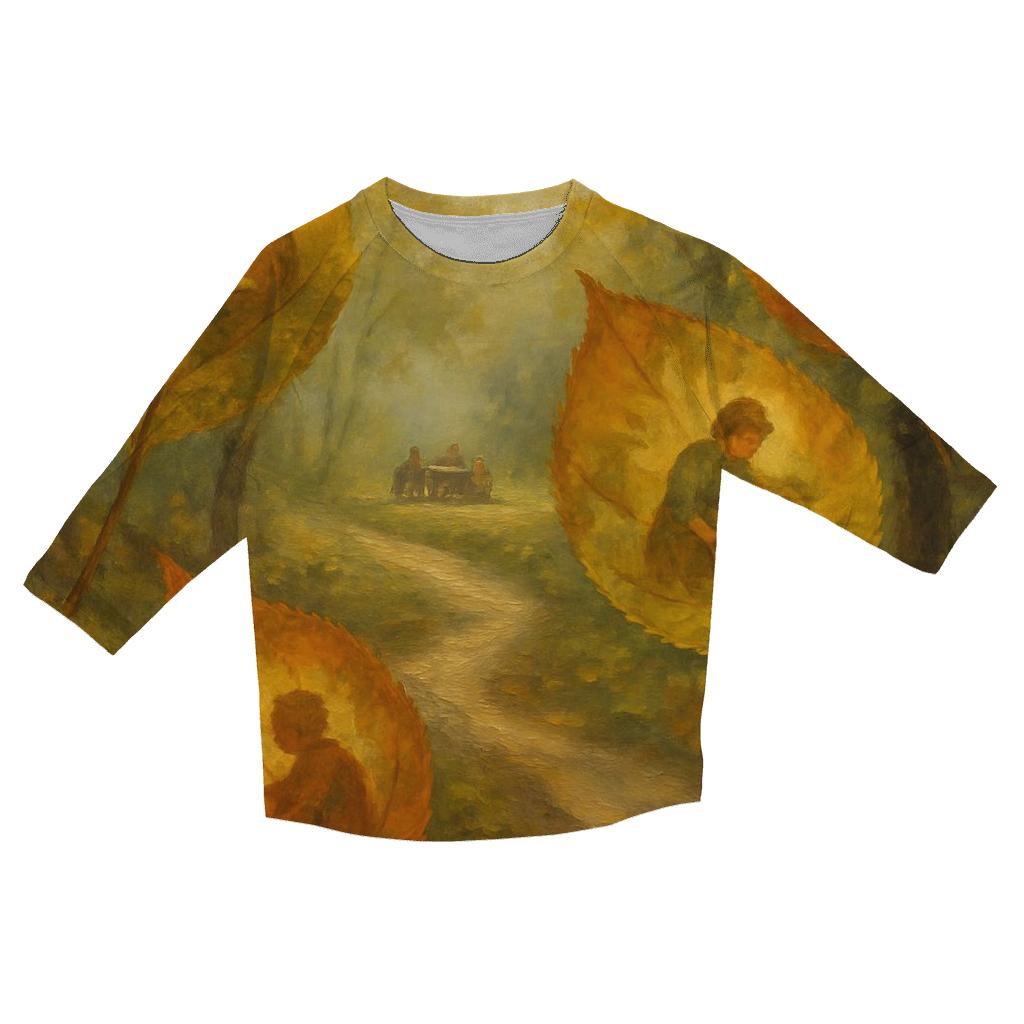Golden Trail Of Thankful Leaves trendy 3/4 sleeve tops