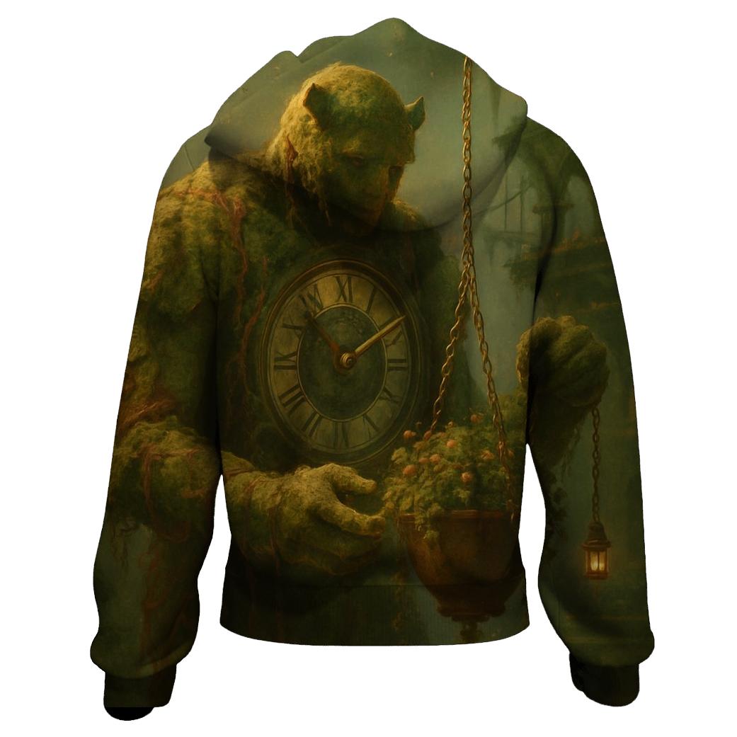 Clocktower Garden Golem embroidered hoodies