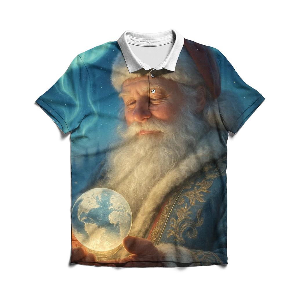 Grand Aurora Santa Portrait embroidered polo tops