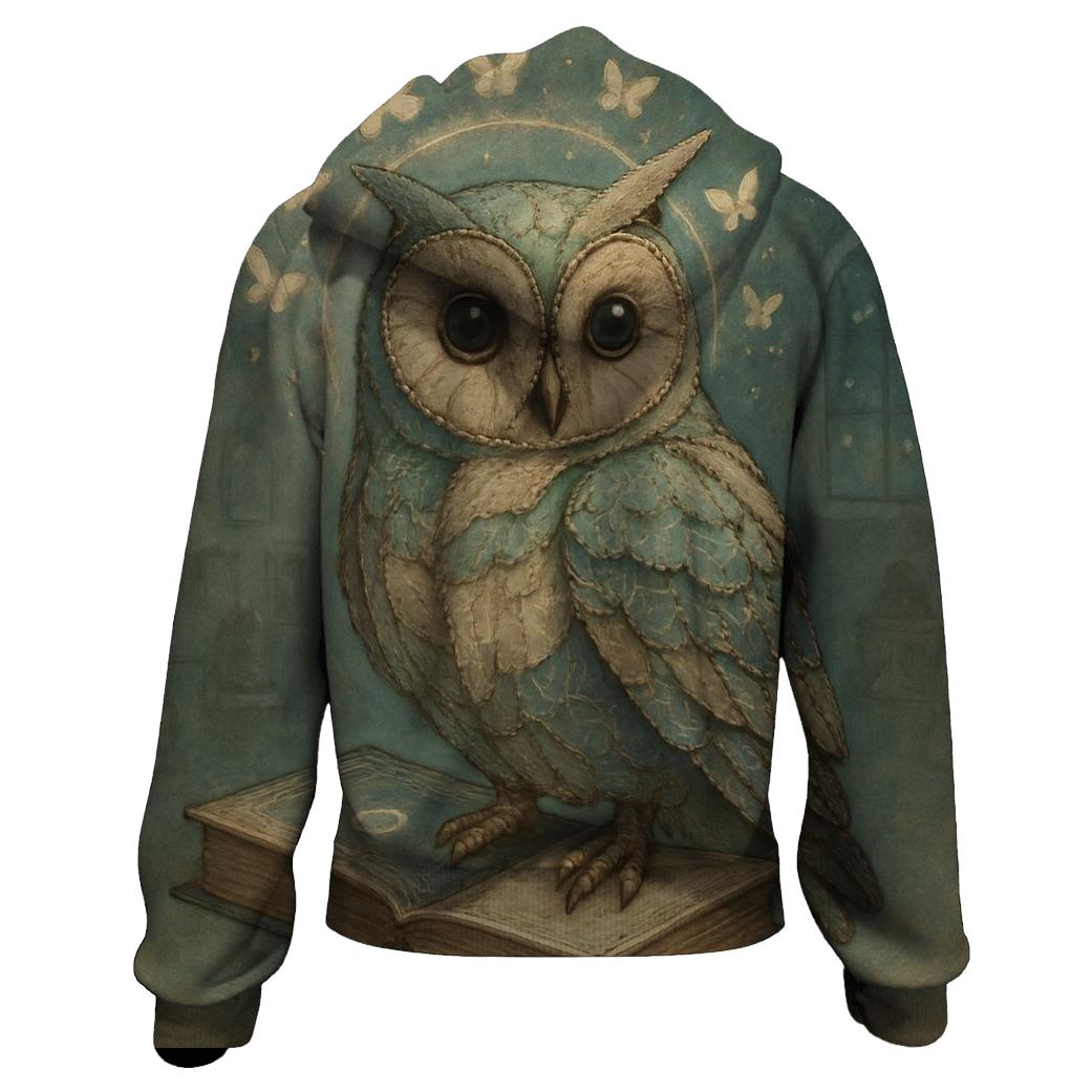 Patchwork Dreamer Owl lightweight hoodies