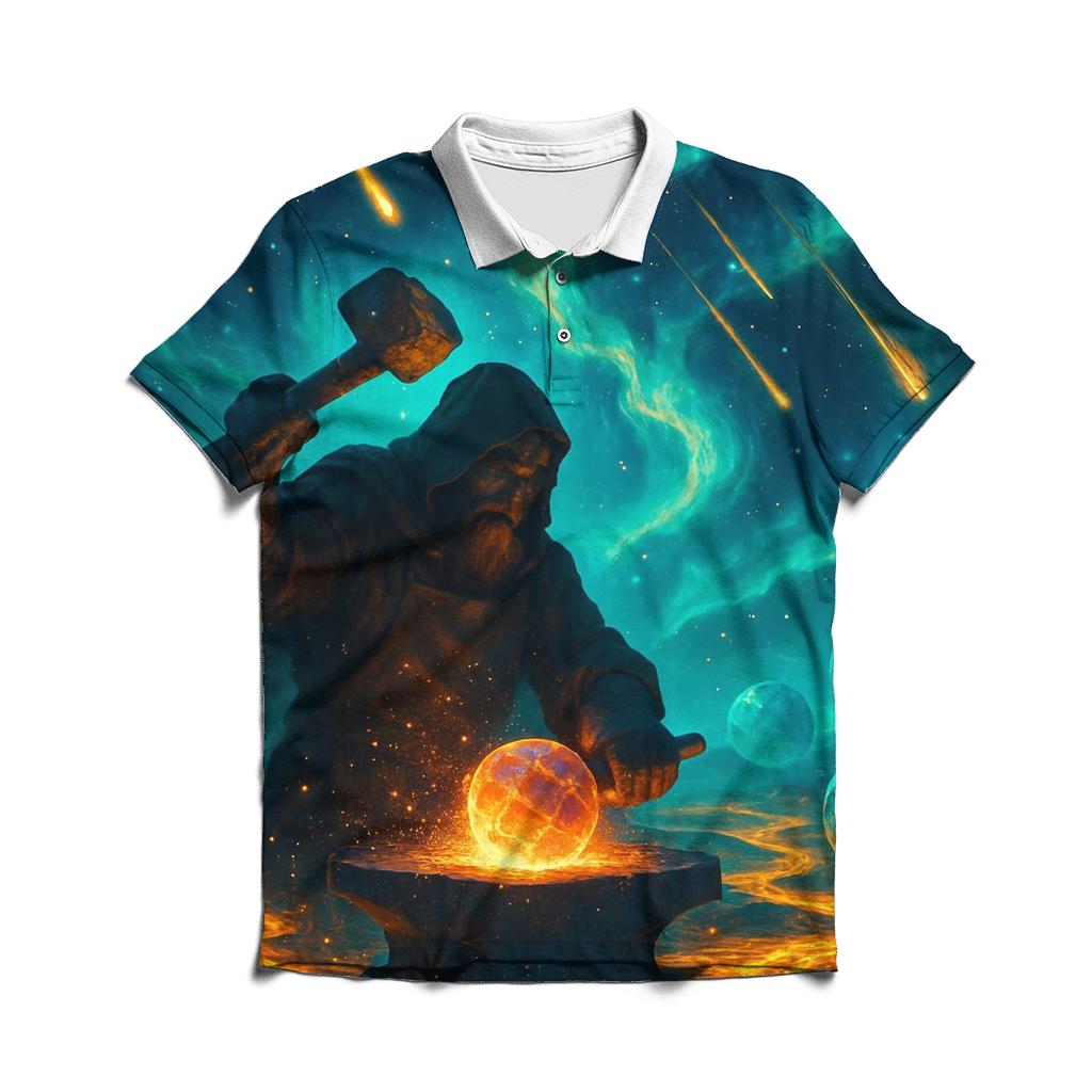 Crystal Nebula Forge casual sports polo shirts