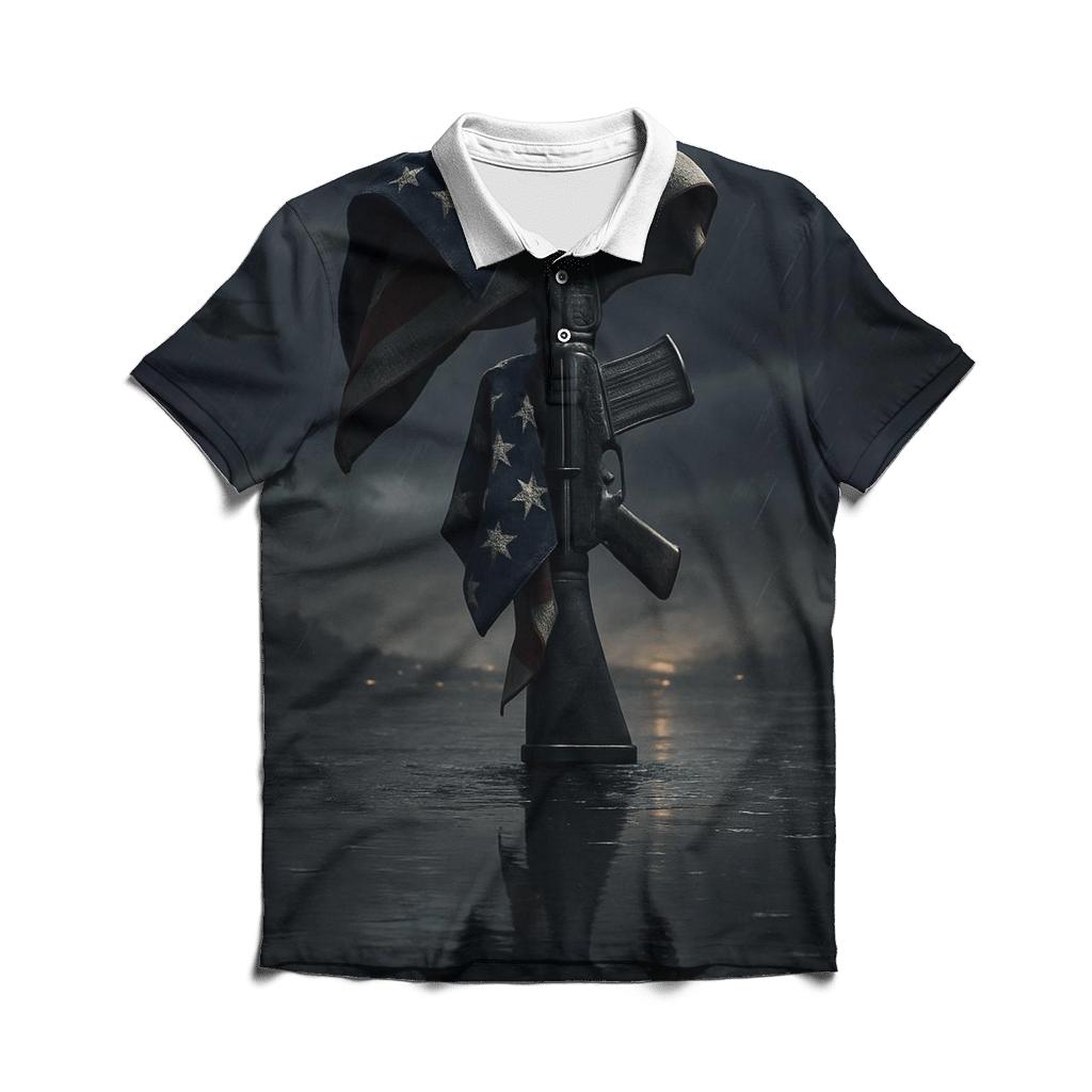 Rifle And Ridge Reflection embroidered polo tops