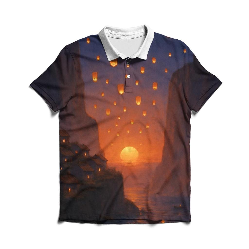  Indigo Cliff Lanterns embroidered polo tops