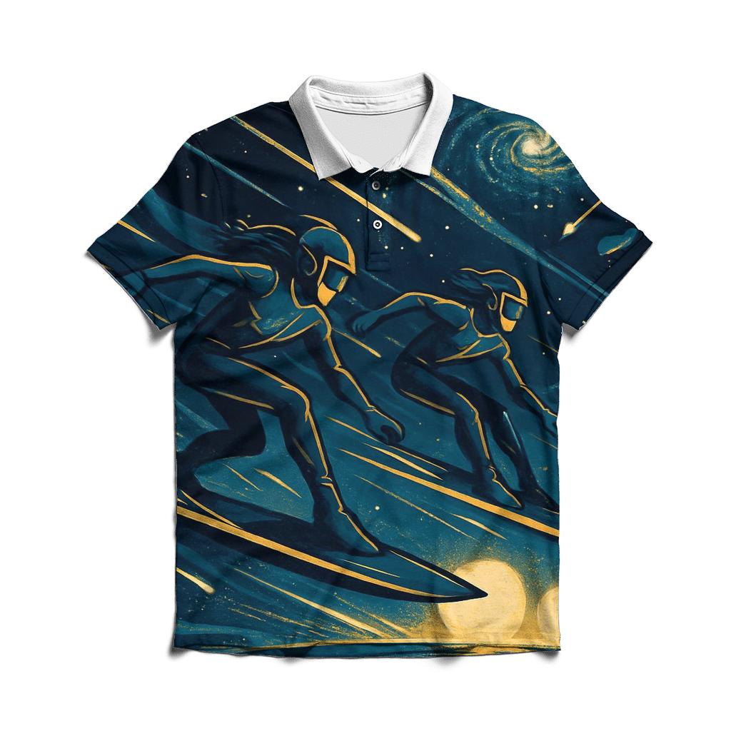 Binary Dawn Riders branded logo polo shirts