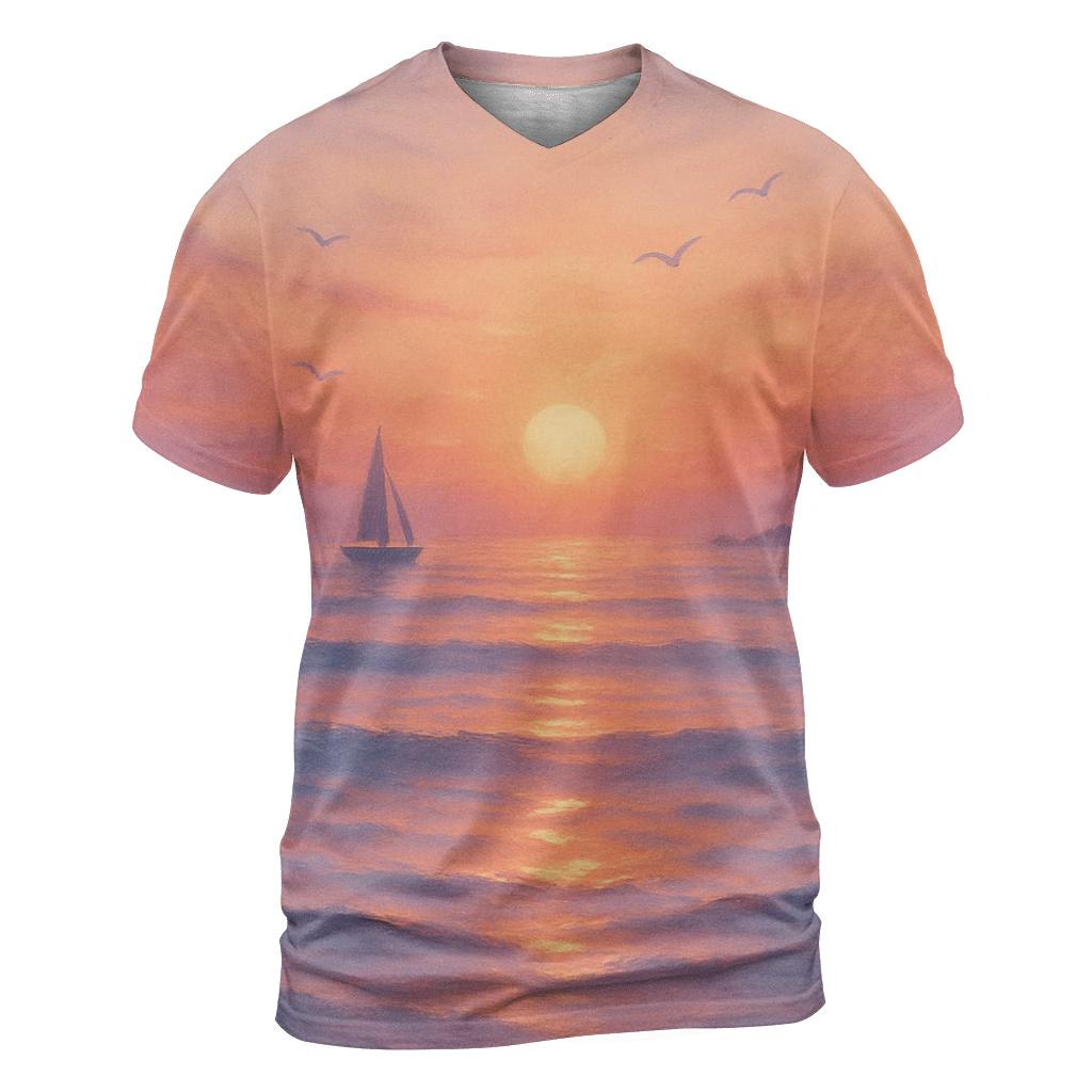 Coral Tide Horizon unique graphic print tees