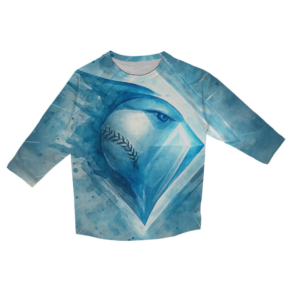 Feathered Diamond Fusion With Blue Jays personalized 3/4 sleeve tees