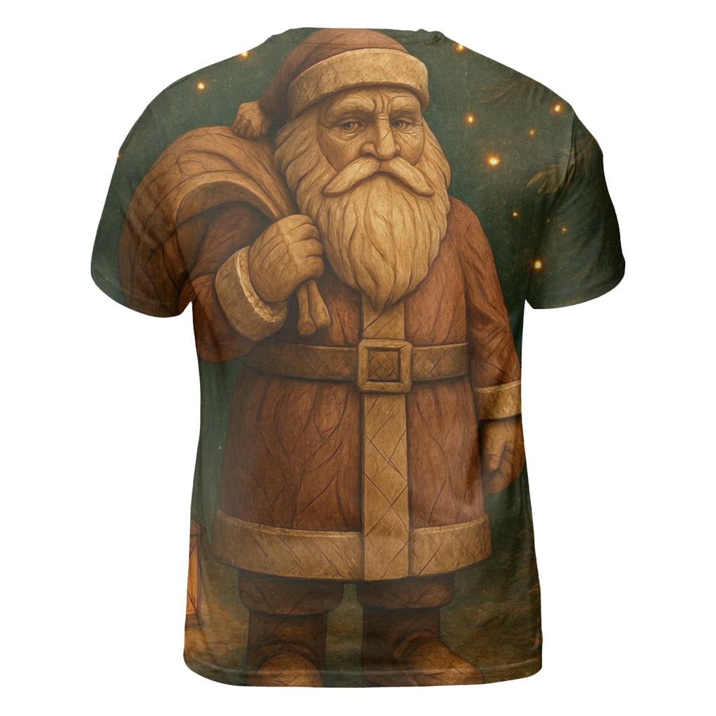 Woodland Carved Santa creative print fashion shirts