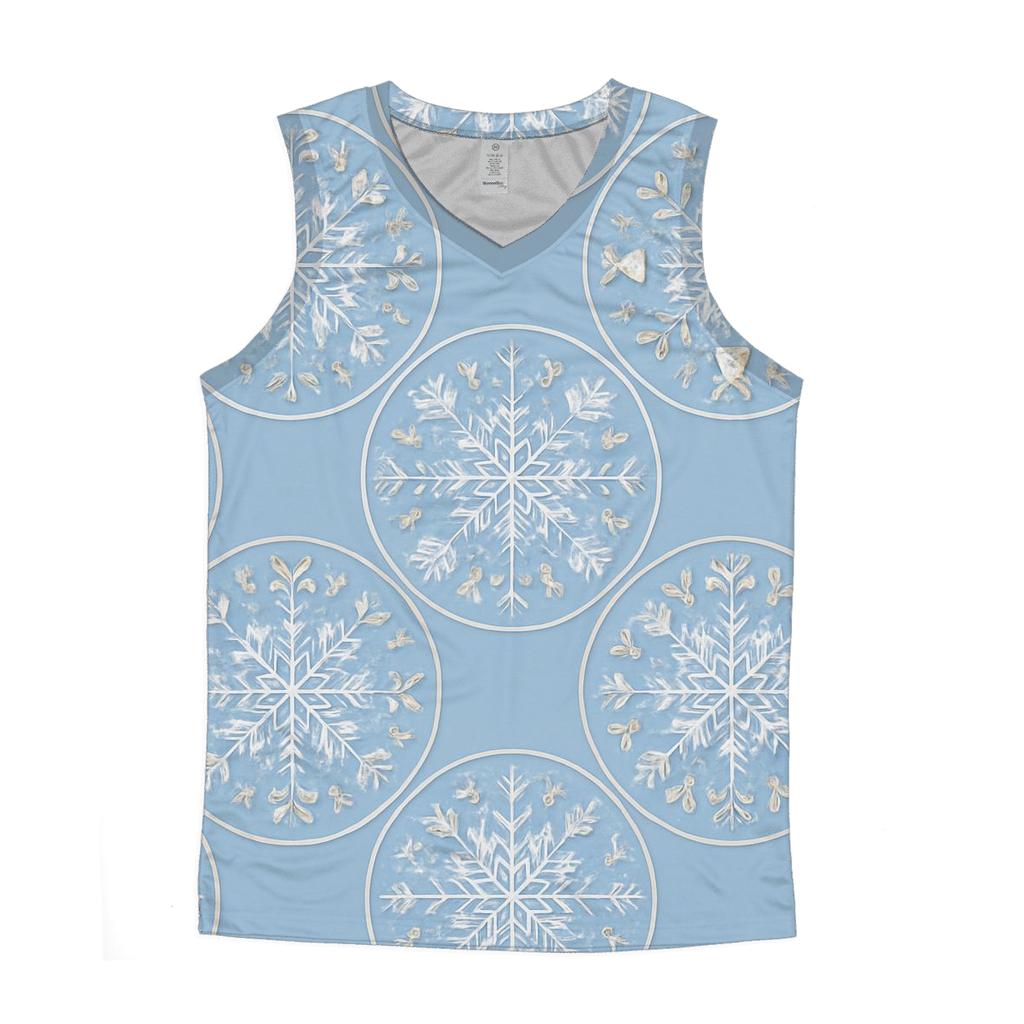 Snowflake Mandala On Sky Blue custom tank tops