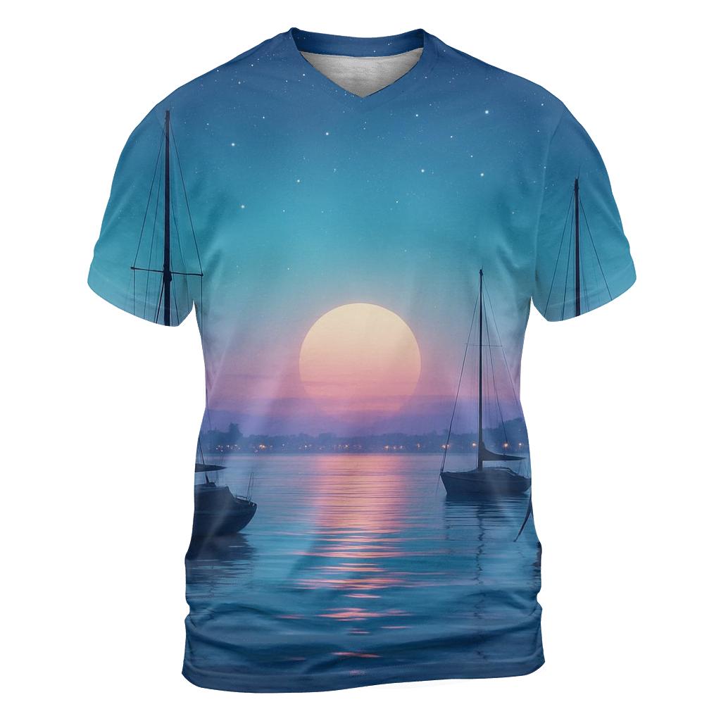 Teal Harbor Twilight personalized full print shirts