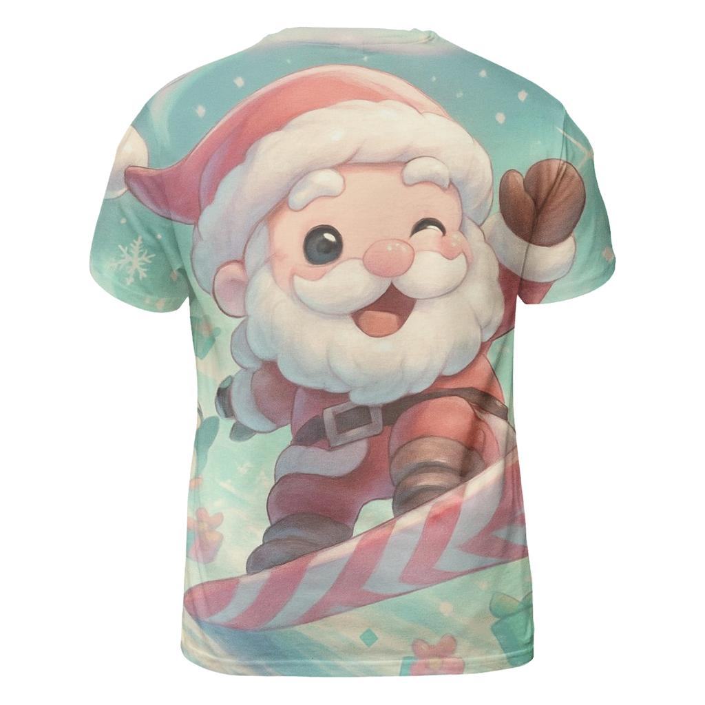 Chibi Snowboard Santa designer pattern shirts