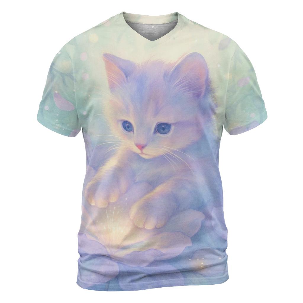 Botanical Dream Purring vibrant all-over design tees