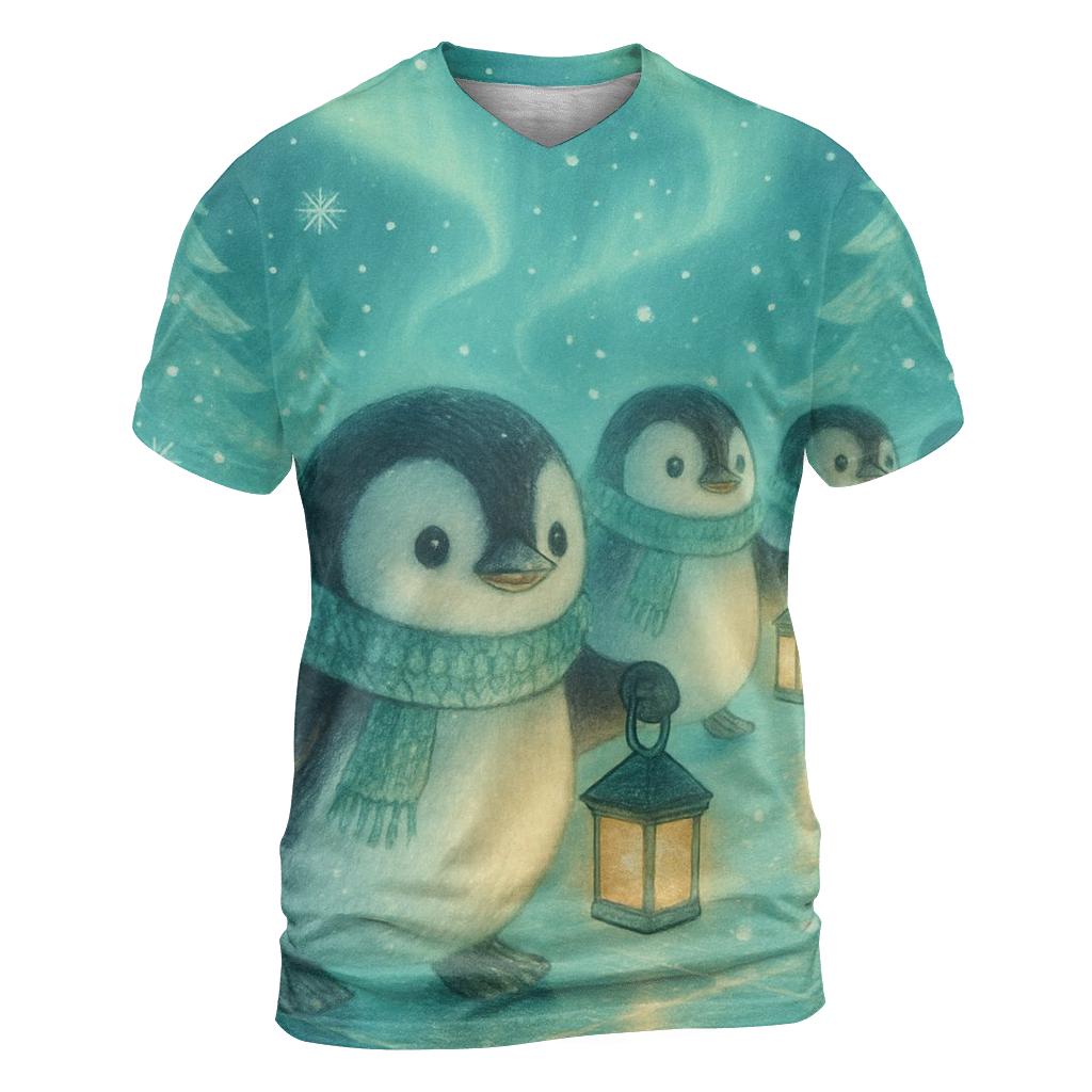 Penguin Lantern Parade unique graphic print tees