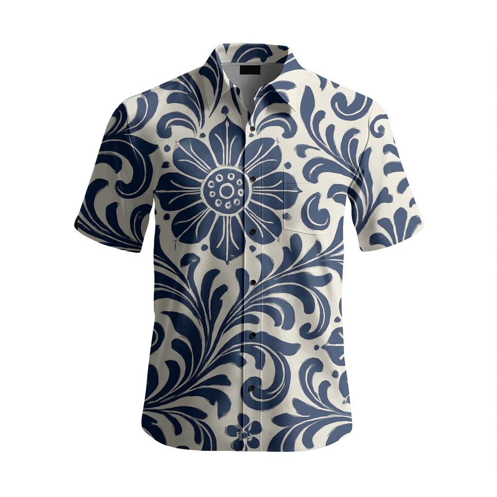 Nordic Rosemaling Scroll stylish threadwork shirts
