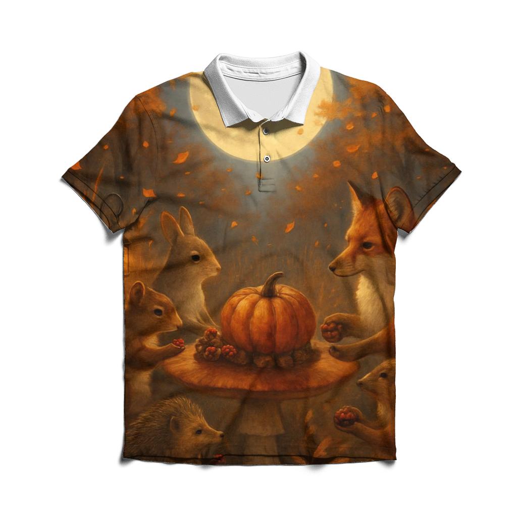 Woodland Feast Under Moonlight classic pique polos