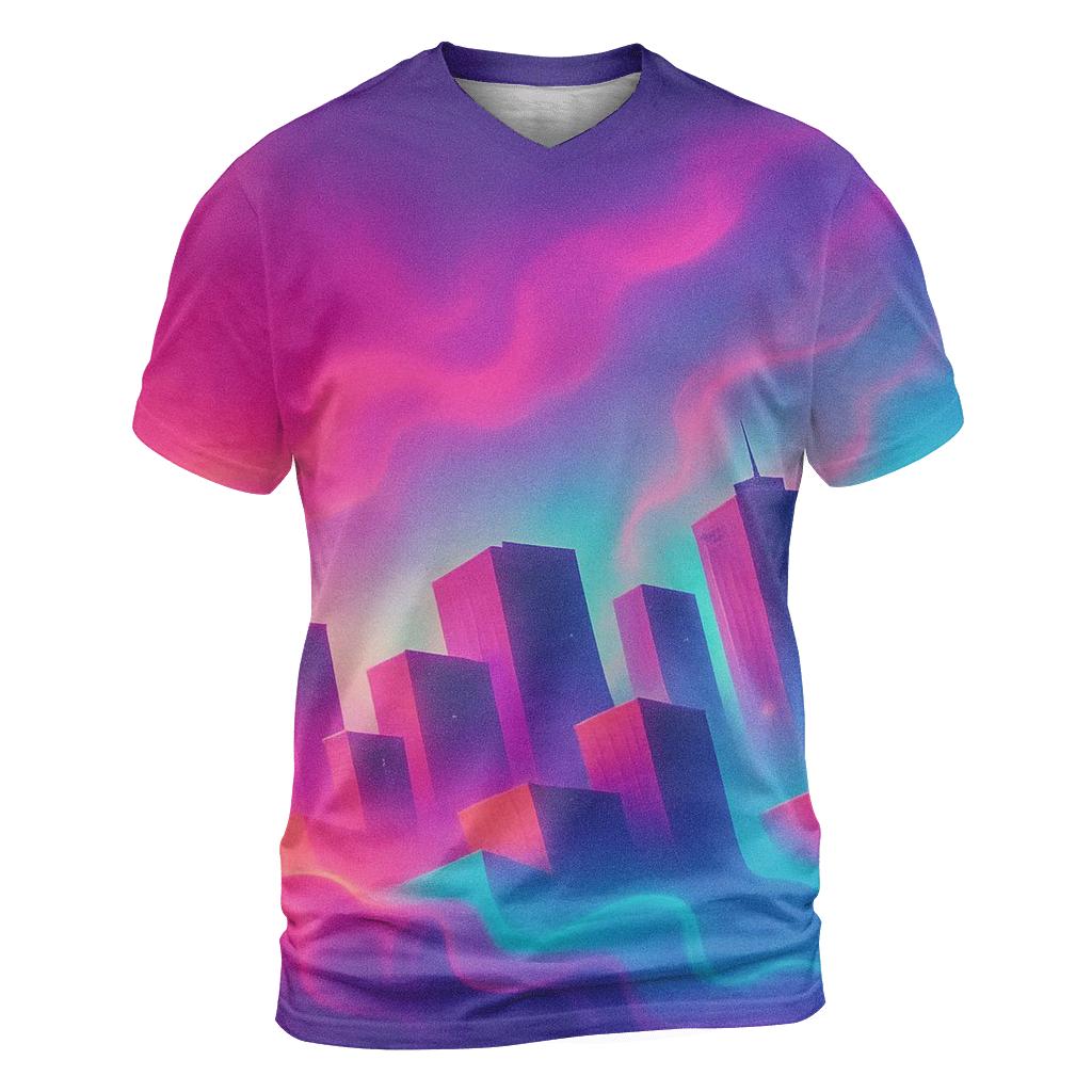 Vaporwave Skyline Drift trendy printed shirt styles