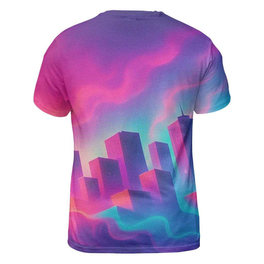Vaporwave Skyline Drift trendy printed shirt styles