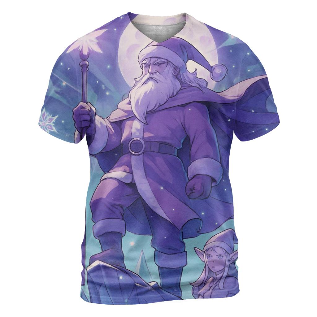 Frosted Anime Guardian Santa unique graphic print tees
