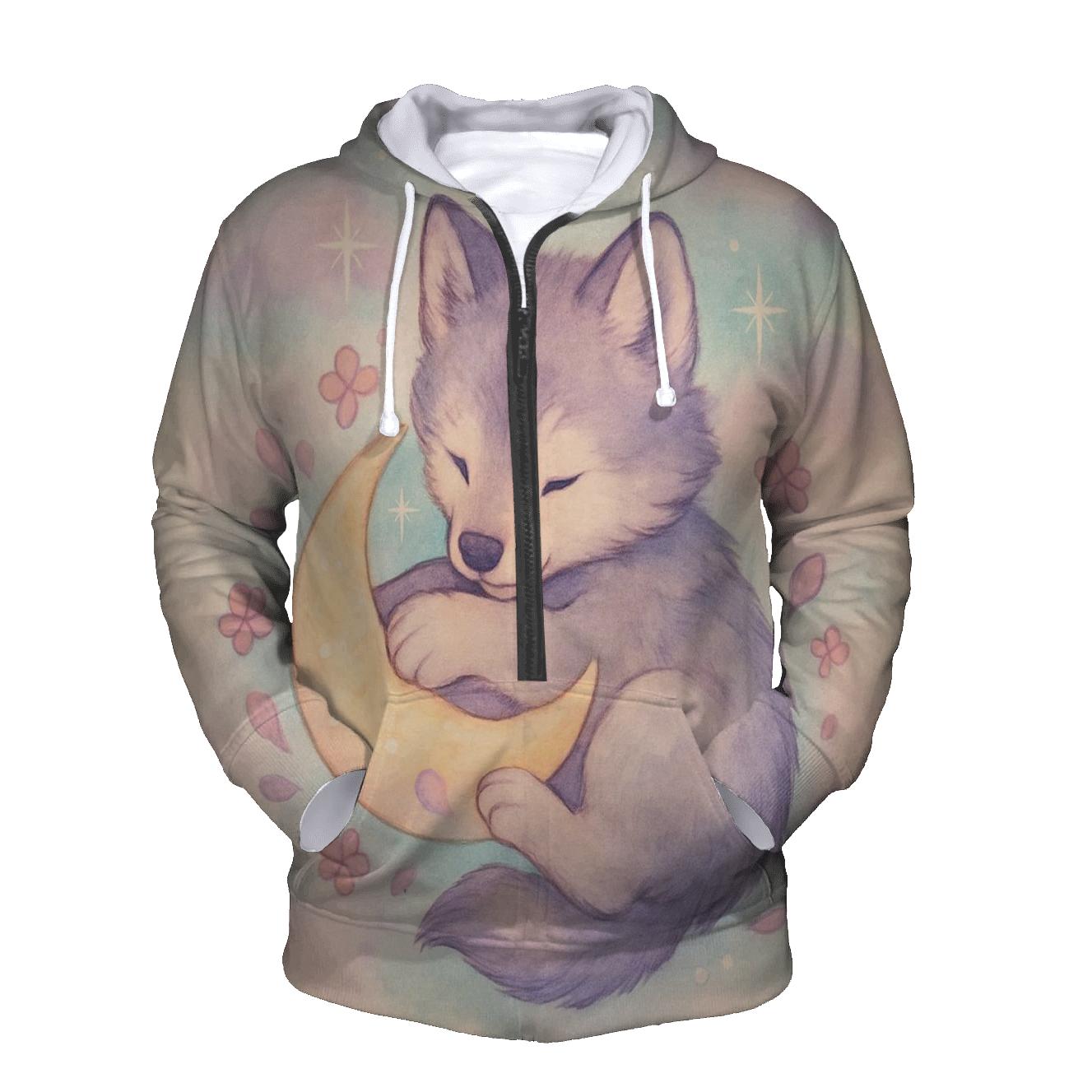 Pastel Lunar Pup graphic hoodies