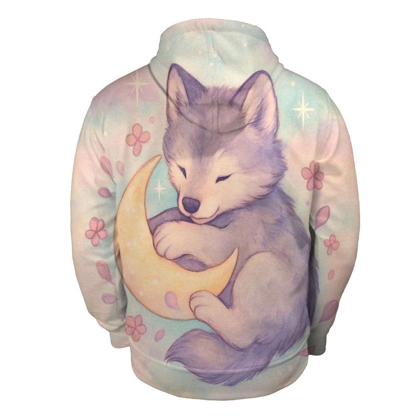 Pastel Lunar Pup graphic hoodies