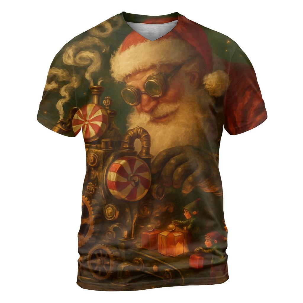 Candy Engine Santa designer pattern shirts
