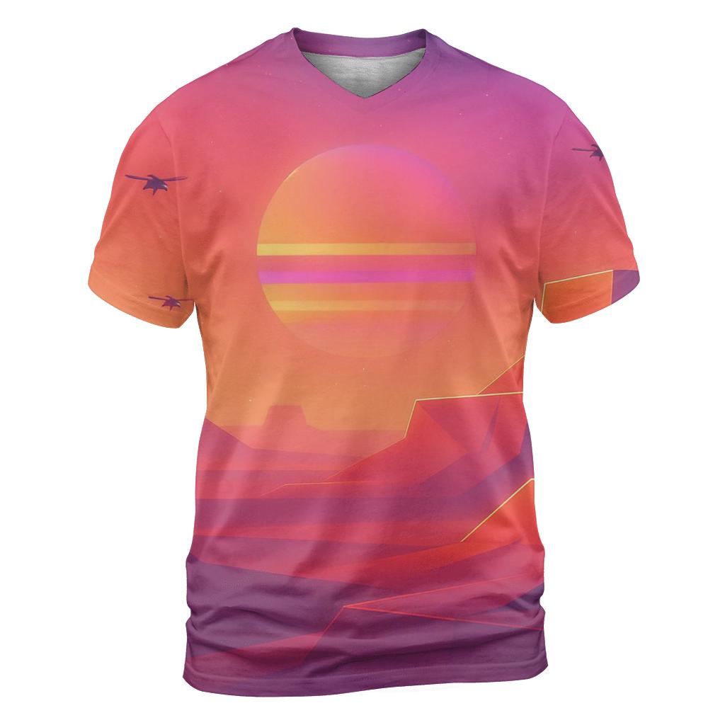 Sunset Circuit Mirage creative print fashion shirts