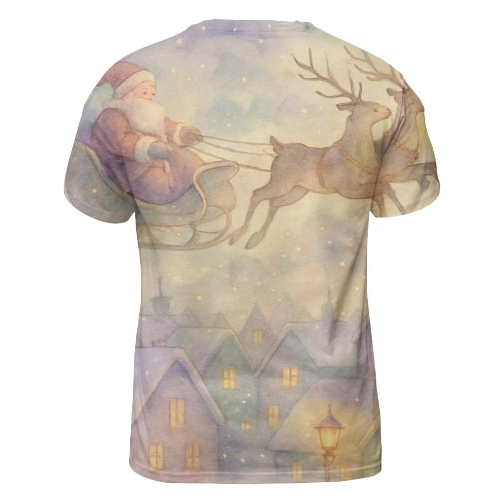 Dreamy Watercolor Sleigh Moment custom all-over print shirts