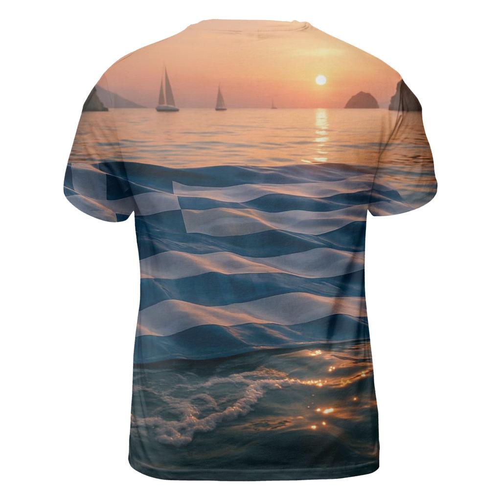 Aegean Flag Tide creative print fashion shirts