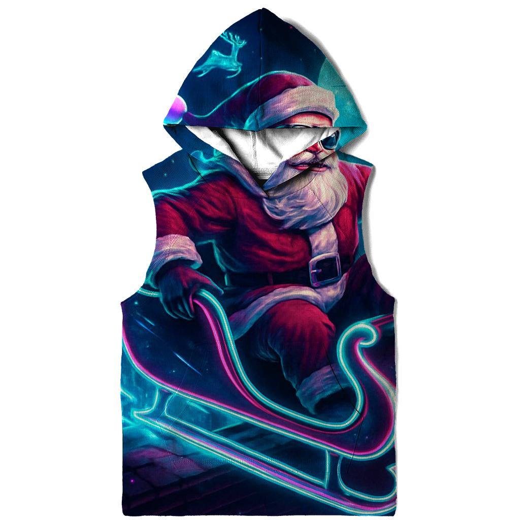 Neon Sleigh Rider Santa custom hoodies