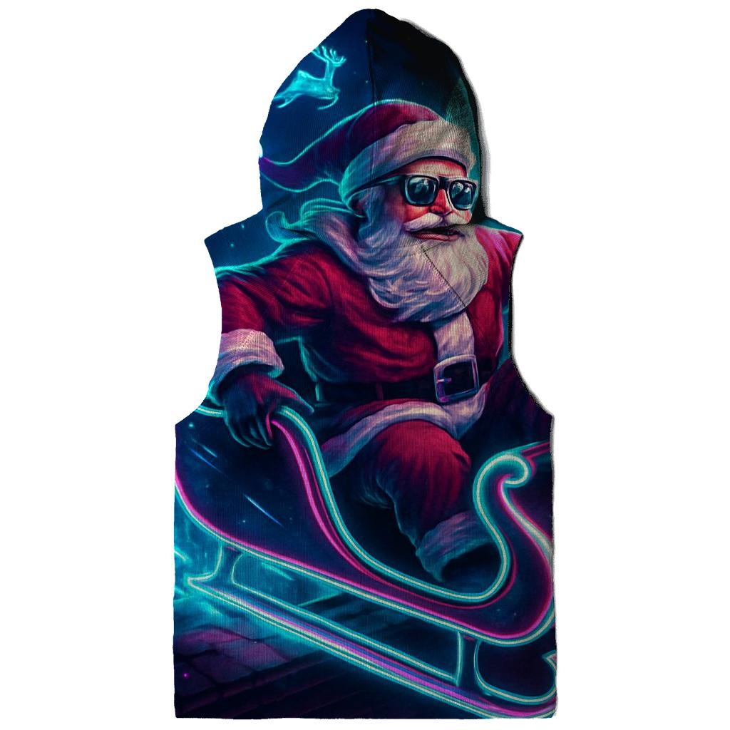 Neon Sleigh Rider Santa custom hoodies