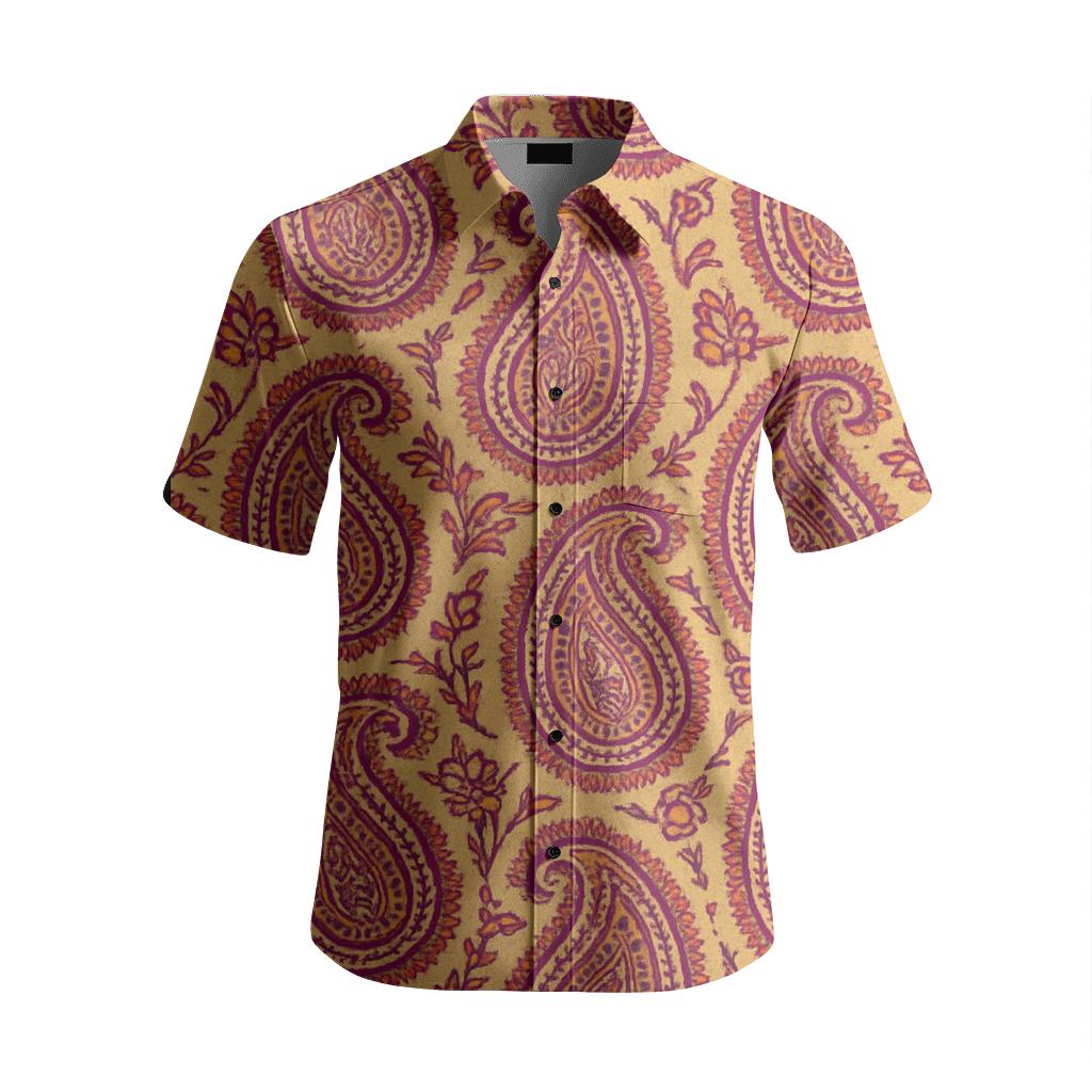 Magenta Paisley Boteh stylish threadwork shirts