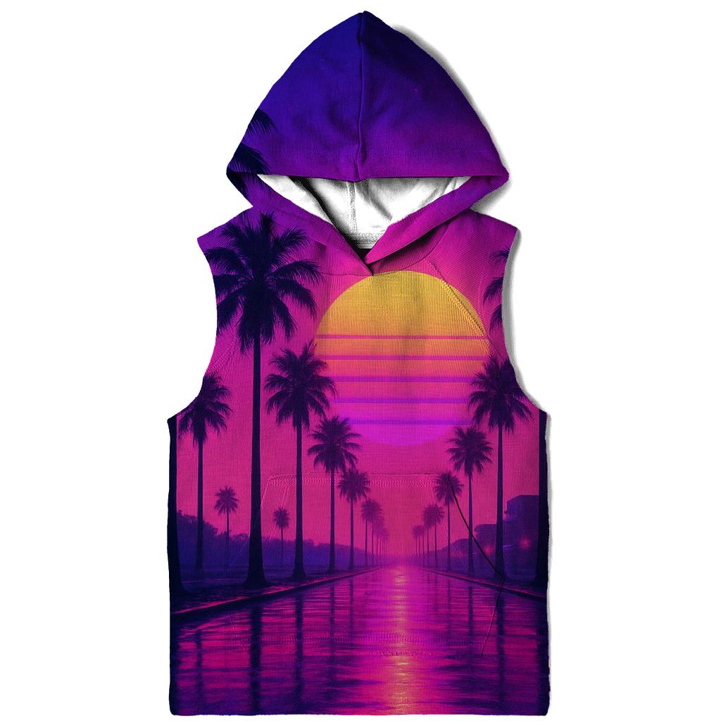 Vaporwave Palms Escape heavyweight hoodies