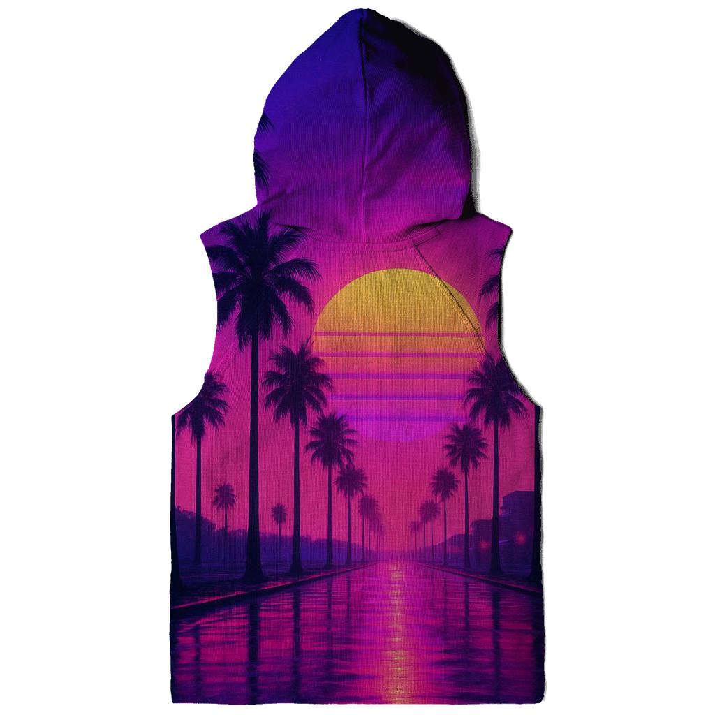 Vaporwave Palms Escape heavyweight hoodies