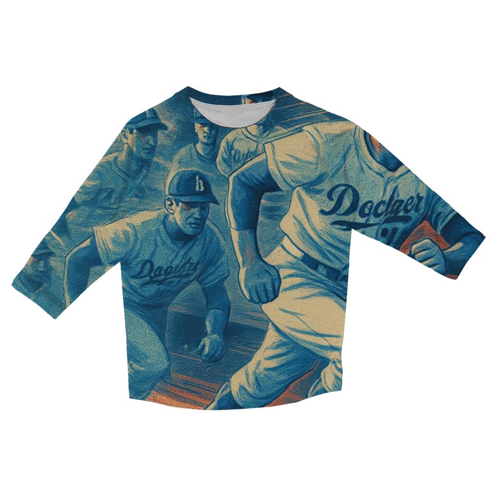 Retro Motion Dugout printed three quarter sleeve shirts