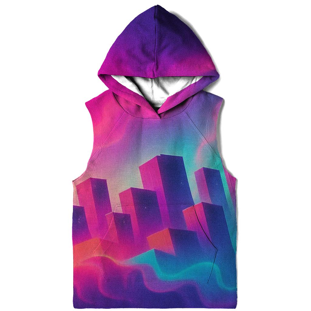 Vaporwave Skyline Drift premium hoodies