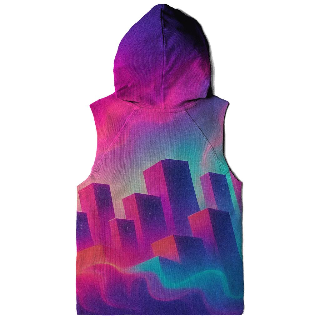 Vaporwave Skyline Drift premium hoodies