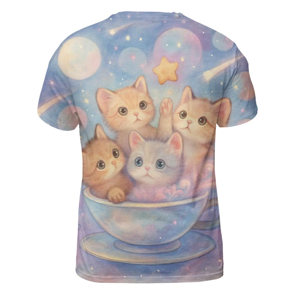 Galactic Tea Party Kittens statement graphic shirts