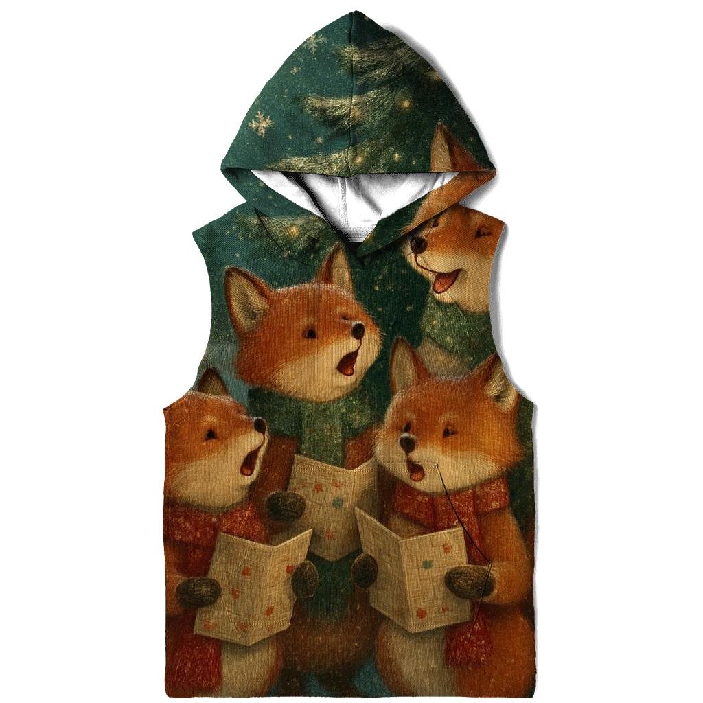 Midnight Caroling Foxes designer hoodies