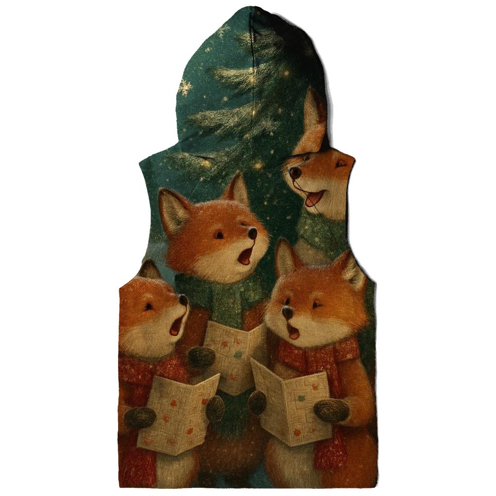 Midnight Caroling Foxes designer hoodies