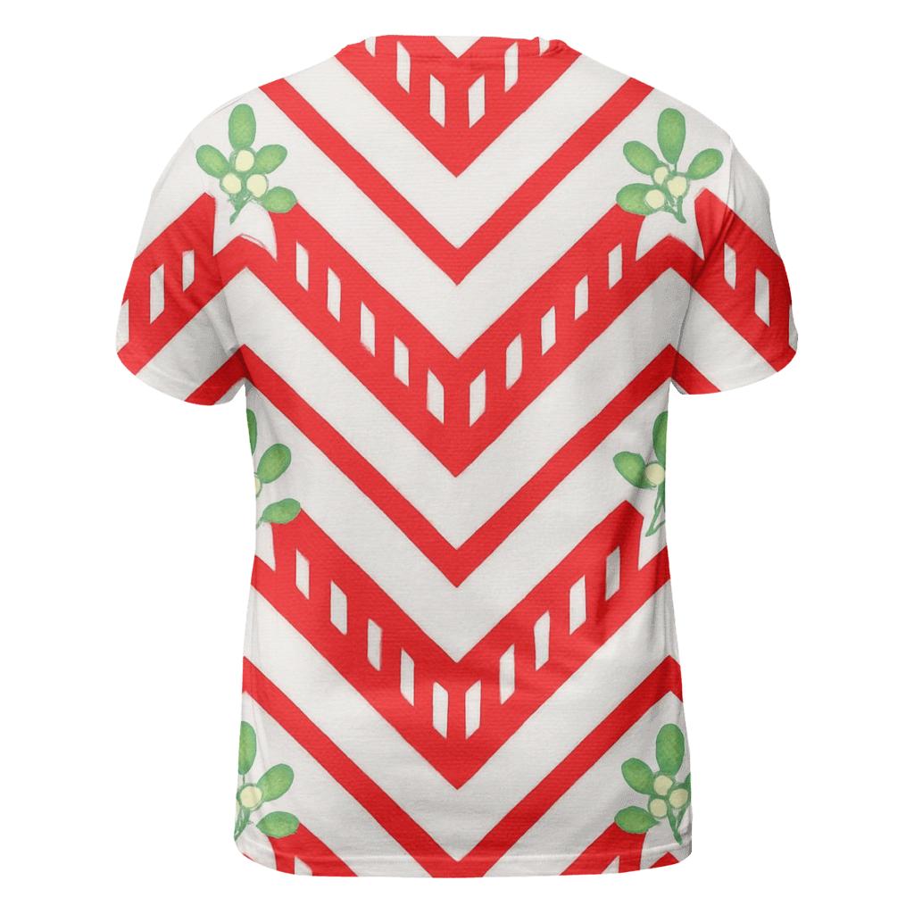 Candy Cane Chevron On Snow White creative print fashion shirts