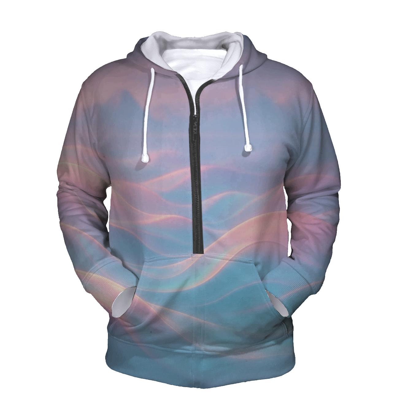 Gradient Tidal Aurora hoodie designs