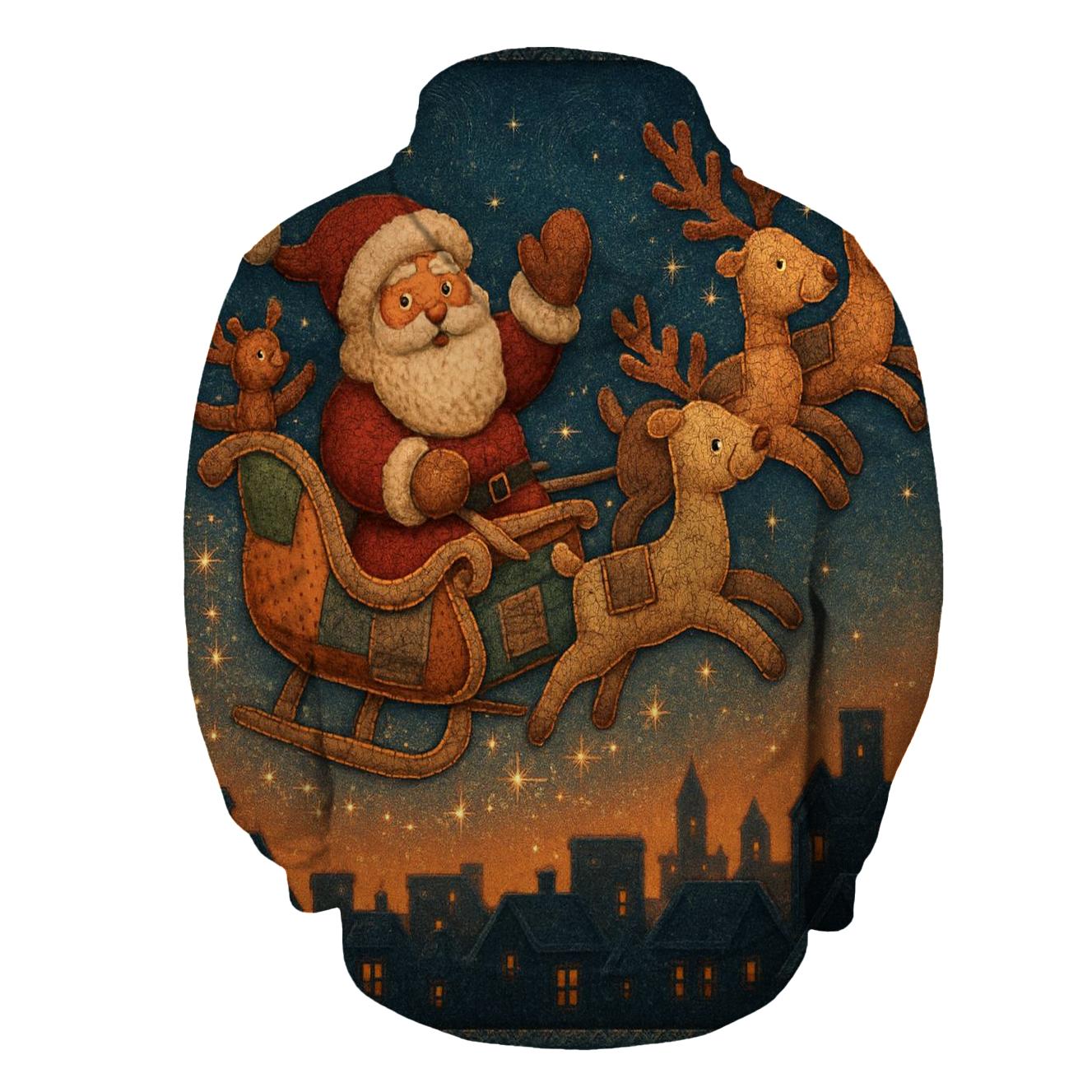 Santa Skyline Sleigh pullover hoodies